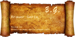 Brauer Gerle névjegykártya